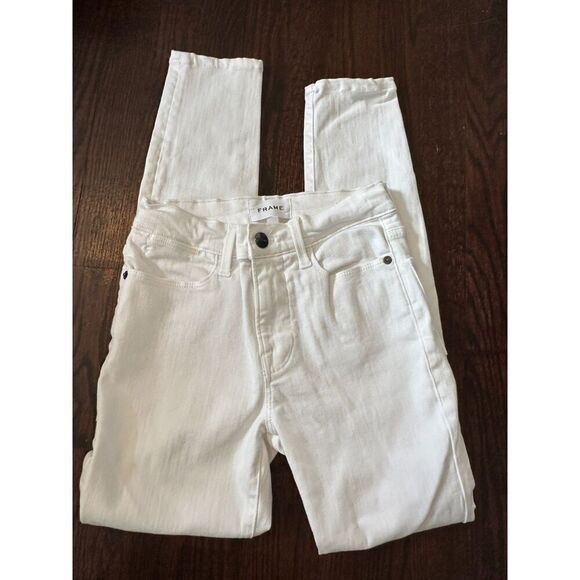 Frame Le High Skinny in Blanc Denim Size 25 - Picture 4 of 14